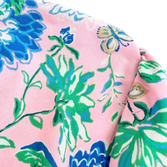 Lilly Pulitzer Cristiana floral long-sleeve dress Conch Shell Pink Rumor Has It - Picture 16 of 16